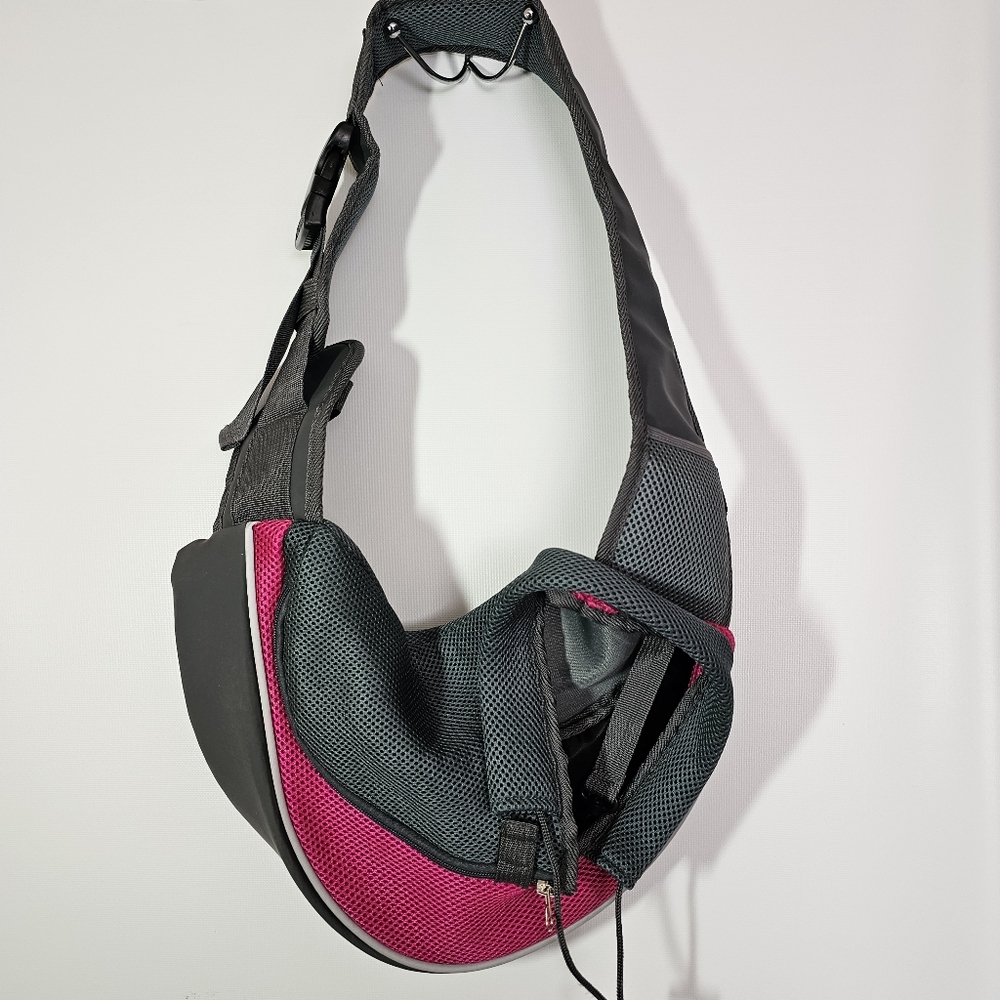 Yudodo Small Pet Sling Carrier Lightweight Gary and Pink